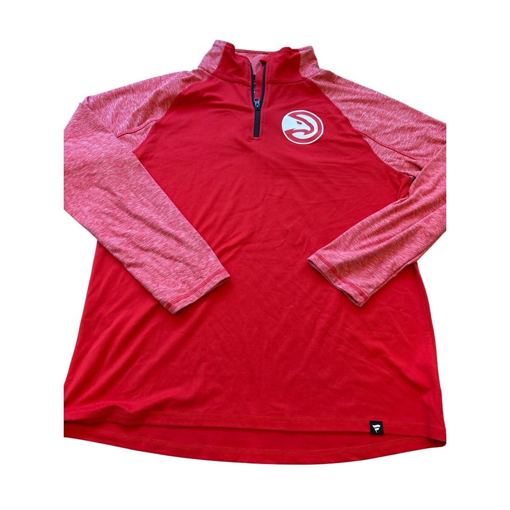 Fanatics Atlanta Hawks Red Pullover 1/4 Zip Performance Shirt‎ Mens XL NBA